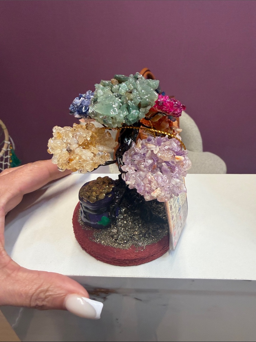 Multicolor Crystal Gemstone Tree Home Accent